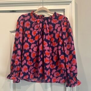 Michelle McDowell Stylish Women's Pink and Red Patterned Top NWOT